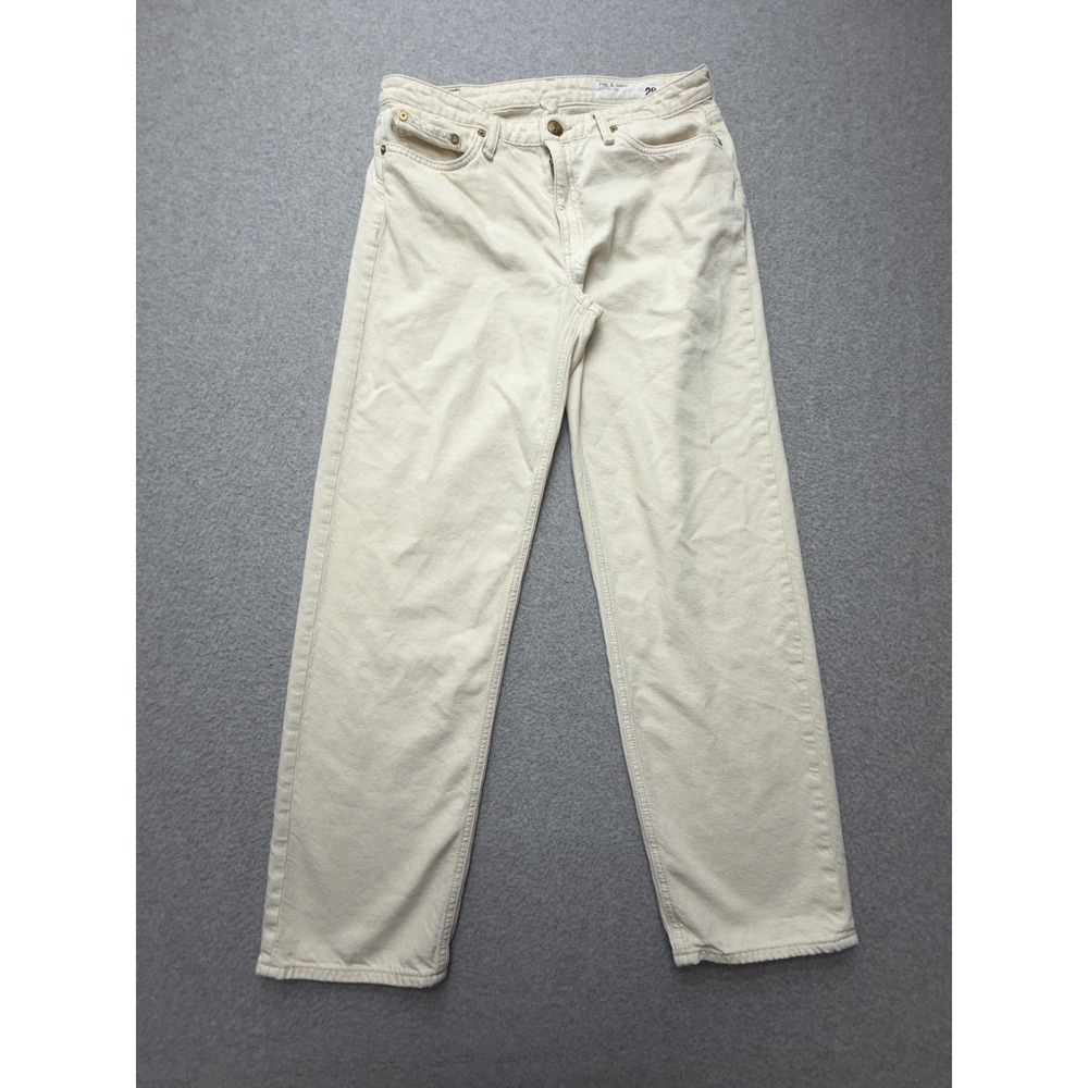 Rag & Bone Dre Low Rise Boyfriend Jeans Womens 28 White Ecru Relaxed Denim